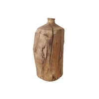 Wooden Vase Imperfection-Appreciating Bottle Vase Minimalist Flower Holder for Essentials-Focused Decorators, Tea Room