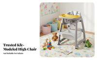 Multi-Function Baby Dining Chair with Tray Easy to Clean Multifunctional High Chair Adjustable Toddler Feeding Seat 5-Point Safety Harness for Toddlers, Caregivers, Restaurant Owners, Restaurants, Home, Kitchen