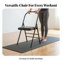 Thickened Steel Tube Iyengar Stretching Chair Anti-Scratch PU Surface Stretching Assistance Chair Stable and Sturdy Fitness Equipment Long-Lasting Construction for Beginners, Gym, Home