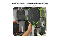 Pickleball Paddle Single-Piece Construction Premium Carbon Fiber Pickleball Paddle High Rotation Non-Slip Grip for Professionals