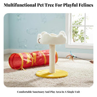 Cumulustheired Feline Tree Stable Base Cumulusresting Area Sharpening Post Dangling Toys Pet Supplies for Felines, Kittens, Indoors, Small Areas