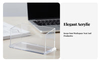 Business Card Holder Transparent Organizer Polished Edges for Office Desktop