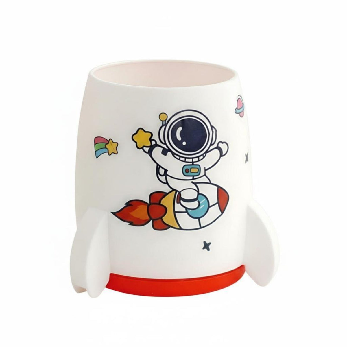 Spaceship Pen Holder, Cartoon Design, DIY Desktop Organizer, Student Stationery Storage, Fun Stickers, Colorful Options