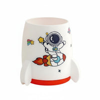 Spaceship Pen Holder, Cartoon Design, DIY Desktop Organizer, Student Stationery Storage, Fun Stickers, Colorful Options