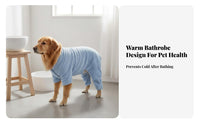 Soft Material Dog Bathrobe Easy to Wear Absorbent Pet Robe Machine Washable for Cat Owners, After Bath, Rainy Days, Beach Trips
