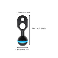 Long-Lasting Aluminum Alloy Ball Head to YS Adapter Corrosion-Resistant Dive Light Arm Joint 360-Degree Rotation for Divers