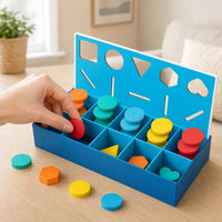 Wooden Sorting Toy for Toddlers - Shape Recognition & Color Classification Early Learning
