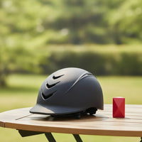 Ventilated Equestrian Helmet with Chin Strap Matte Horse Riding Helmet Hard-Shell Headgear Breathable for Adults, Children, Equestrians
