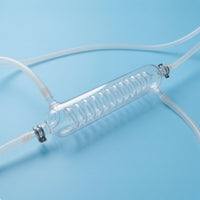 Spiral Condenser Clear Coiled Condenser Cylindrical for Distillation, Scientific Workspace
