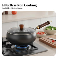 Handmade Iron Wok Space-Saving Size Small Iron Wok Small Stir-Fry Pan Fast Heating Single Serving Cooking Pot Multi-Functional