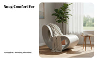 Nordic Design Sled Base Rocking Chair designer-inspired Single Armchair Minimalist Aesthetic Indoor Furniture Padded Armrests for Adults, Homeowners, Book Lovers, Living Room, Lounge, Bedroom, perusing corner