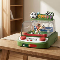 Transparent Dome Tabletop Football Game Machine Digital Score Display Plastic Football Arcade Game Push Button Controls Plaything Light and Sound Effects