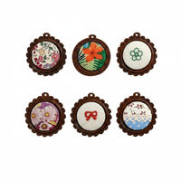 Handmade Needle Holder, Chinese Vintage Decoration, Lace, Embroidery, Wooden Base, Sewing Tool, Random Pattern
