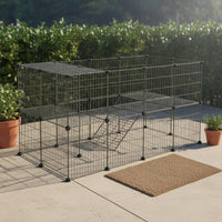 34 Pieces Modular Pet Fence Fine Grid Pet Enclosure Secure for Small Animals