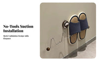 Multi-Functional Wall Mounted Slipper Rack Upside Down Draining Punch-Clear Slipper Hanger Ventilated Design for Families, Restroom