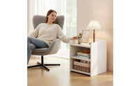 Bedside Cabinet with Shelves Space-Saving Nightstand with Shelves Compact Bedside Table for Bedroom, Small Areas