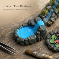 Miniature Lotus Pond and Rockery Landscape Ornaments for Sand Table Decor