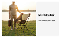 Easy to Carry Folding Moon Chair Breathable Portable Camping Chair Compact Design Long-Lasting for Artists, Fishers, Fishing, Picnic, Picnics, Barbecues