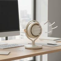 Easy to Clean Bladeless Desk Fan 3 Speed Settings Rechargeable Personal Fan Brushless Engine for Children, Babies, Bedroom, Office