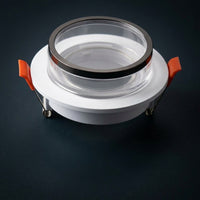 Acrylic GU10 LED Recessed Mounting Frame, Electroplated Tilt Interior Lighting for Home, Ø91*45mm Ceiling Downlight with GU10 Sockets, 1 Pack