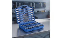Socket and Bit Set Organized Tool Set with Carrying Case Clamshell Tool Kit with Carrying Case for Garage, Workshop