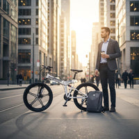 High-Carbon Steel Frame 26 Inch Folding Mountain Bike Twin Disc Brake Folding Bike Personal Transportation for Adults, Commuters, City, Rugged-Road