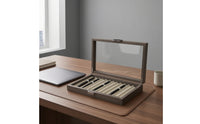 Wood Pen Box with Glass Lid Wooden Display Case Pen Display Box Organized for Office