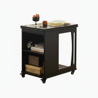 Multi-Functional Expandable Nesting Table Set Space-Saving Household Furniture On Wheels Storage Cart Includes 4 Stools for Apartment Dwellers, Families, Homeowners, Living Room, Small Areas, Dining Area, Bedroom