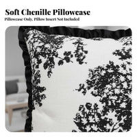 Black and White Patterns Tasseled Cube Pouf Lazy Sofa Feel Floor Cushion Removable Cover Seat Pad Cushiony Filling for Students, Home Decorators, Living Room, Reading Nook, Meditation Space, Playroom