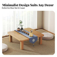 Space-Saving Wooden Tatami Desk Multi-Functional Japanese Tatami Table Solid Wood Construction Japanese Folding Floor Table Stable Structure for Apartment Dwellers, Telecommuting Workers, Small Areas, Living Room, Bedroom, Home Office