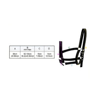 Adjustable Horse Halter Lightweight Strapping Halter Sturdy Headcollar Heavy-Duty for Stable