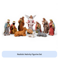 Christmas Nativity Scene Figurine Set Tabletop Display Holiday Decoration Small Size Vivid Details for Families, Mantel, Bedroom