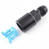 Aluminum EFI Fuel Fitting Adapter Black Anodized Fuel Line Adapter with Clip High-Strength Corrosion-Resistant for Mechanics