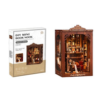 Easy Assembly Miniature Library Shelf Display Insert Bookshelf Insert Wood Grain