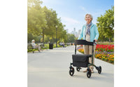 Ultralight Carbon Fiber Rollator Mobility Aid Lightweight Carbon Fiber Rollator Storage Bag Mobility Aid Height Adjustable for Seniors, Shopping