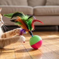 Interactive Tumbler Feather Cat Toy for Indoor Cats