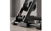 Upright Foldable Bike Stand Floor-Standing Foldable Two-Wheeler Stand Space-Saving Bike Rack with Folding Button Portable for Cyclists, Commuters, Garage, Indoor, Apartment