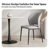 Italian Design Upholstered Side Chair with Curved Back Minimalist Design Curved Backrest Chair Light Luxury Seating Furniture Soft Padded for Families, Homeowners, Restaurant Owners, Dining Room, Kitchen, Study, Home Office