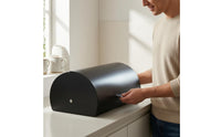 Stainless Steel Bread Box Front Handle Roll-Top Snack Box for Kitchen