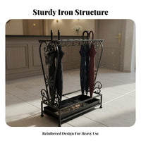 Umbrella Storage Rack with Holders Space-Saving Design Clear Standing Umbrella Holder Clear Standing Entryway Organizer Anti