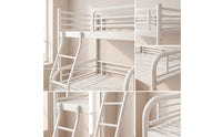 Space-Saving Metal Bunk Bed Sturdy Bunk Bed Frame Heavy Duty Furniture Long-Lasting for Children, Teens, Students, Shared Rooms, Compact Bedrooms, Dormitories