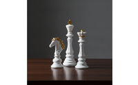 3 Pieces Resin Chess Decor Modern Chess Piece Statue Resin Figurine Sturdy Long-Lasting for Bookshelf, Desk