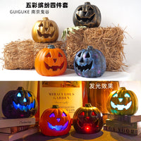 LED Halloween Pumpkin Light Set for Yard Decoration