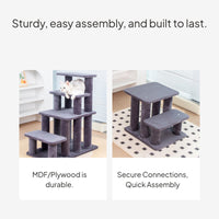 Multi-Level Cat Tree with Pet Stairs and Scratching Board