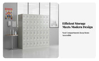 Stainless Steel Construction Workshop Tea Cup Cabinet Long-Lasting Employee Cup Storage Cabinet Space-Saving Pigeonhole Storage Unit for Factory Workers, Employees, Students, Break Room, Office, Hospital, School