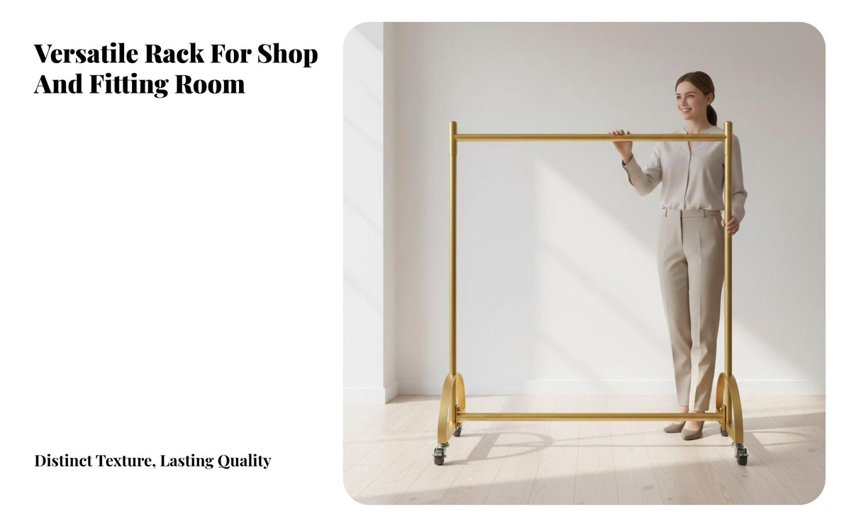 Easy Mobility Unattached Standing Clothing Display Stable Load-Bearing Rolling Clothes Rack Heavy Duty Rolling Clothing Rack Large Capacity for Retailers, Apartment Dwellers, Homeowners, Fitting Room, Bedroom, Closet, Entryway