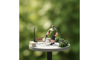 Man Walking Canine Figurine Dog Walking Figurine Portable Diorama Figure for Hobbyists