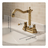 Sink Faucet Bronze Double Control Basin 2-Handle Vintage