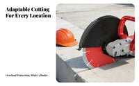 Handheld Wall Cutter High Power 7200W Wall Groove Cutting Machine Overload Protection Concrete Cutting Saw for Electricians, Demolition Work, Roadwork