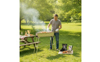 Freestanding Elevated Charcoal Grill Heavy-Duty Rectangular Barbecue Grill Compact Portable for Home Cooks, Campers, Backyard, Patio, Garden, Camping